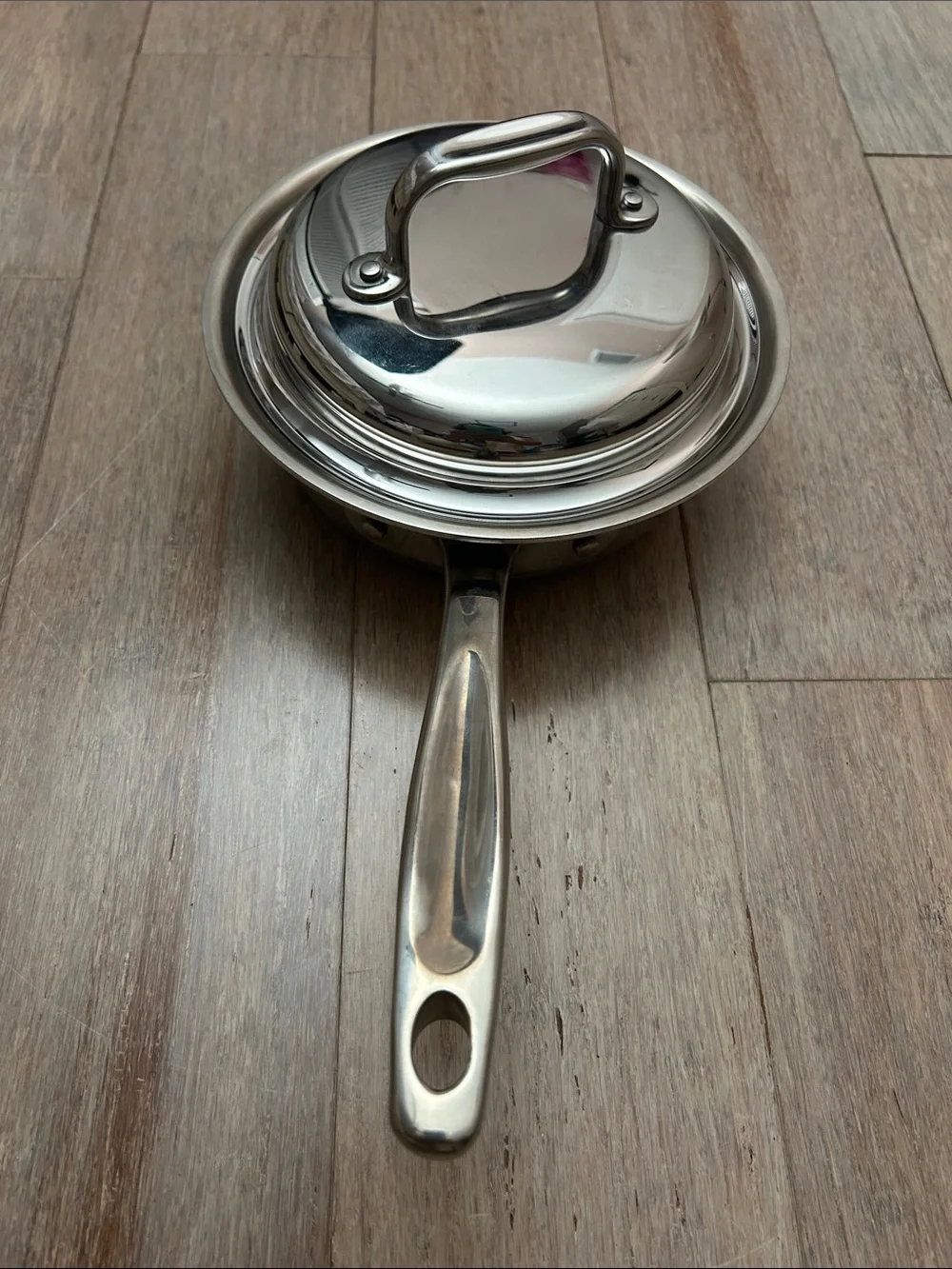 360 cookware Stainless Steel Saucepan with Lid - Silver 1 quart